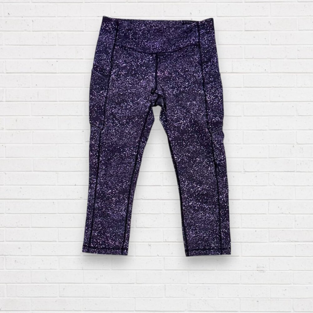 LULULEMON Wunder Under Hi-Rise 21" Crystalline Crop Athletic Yoga Pants Multi 8